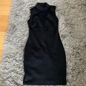 Guess Scuba and Mesh Paneled Bodycon Mini Dress, XS